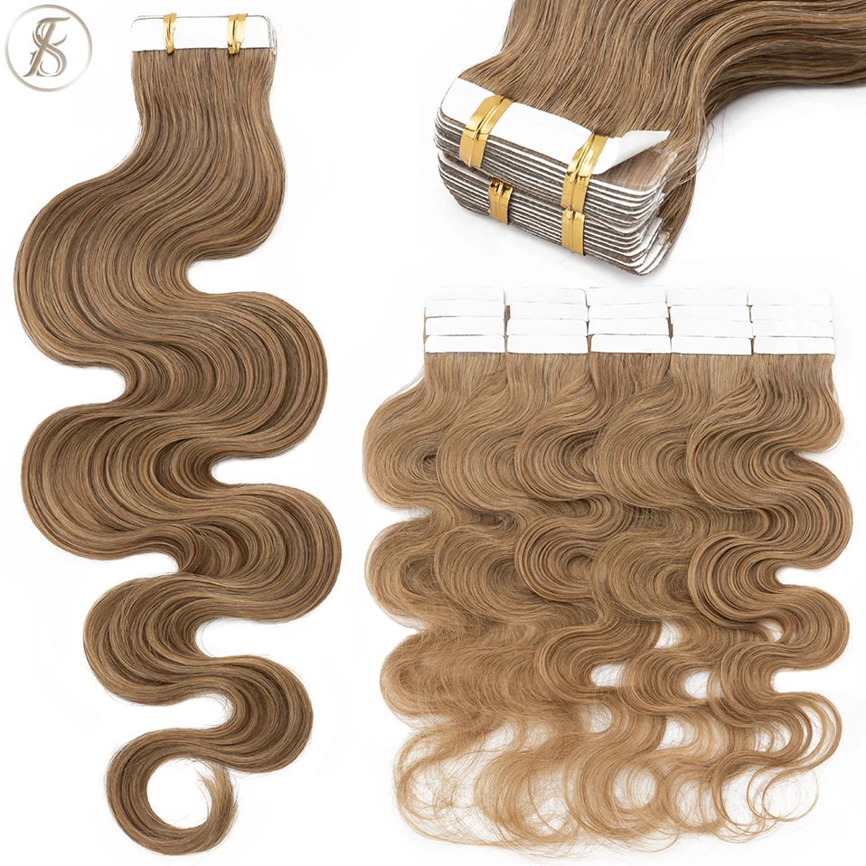 自然なヘアエクステンション,自然な髪,両面,シームレス,目に - Invisible Tape In Extensions Real Hair のレビューと価格