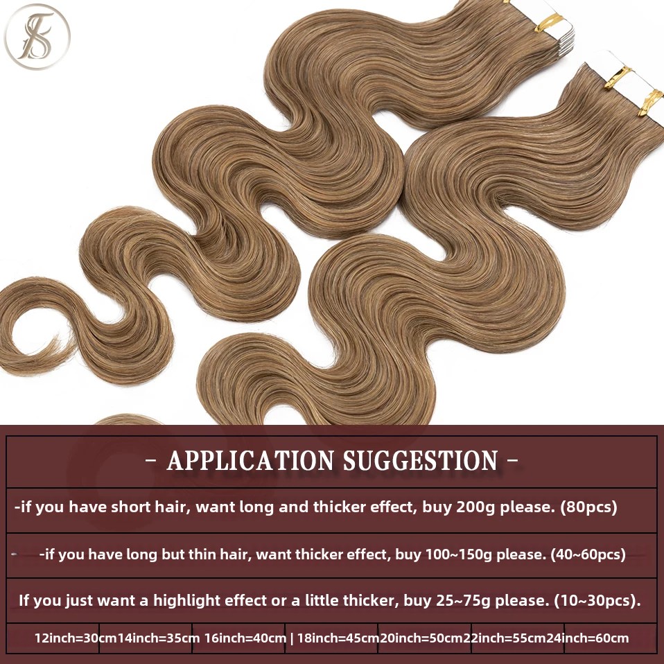 自然なヘアエクステンション,自然な髪,両面,シームレス,目に - Invisible Tape In Extensions Real Hair のレビューと価格