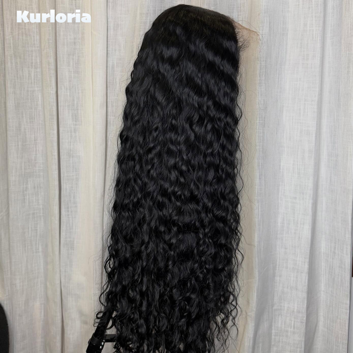 500の密度で、自然な黒色の深波状の100％人毛ウィッグ。1 - Glueless Wear And Go Human Hair Wig のレビューと価格