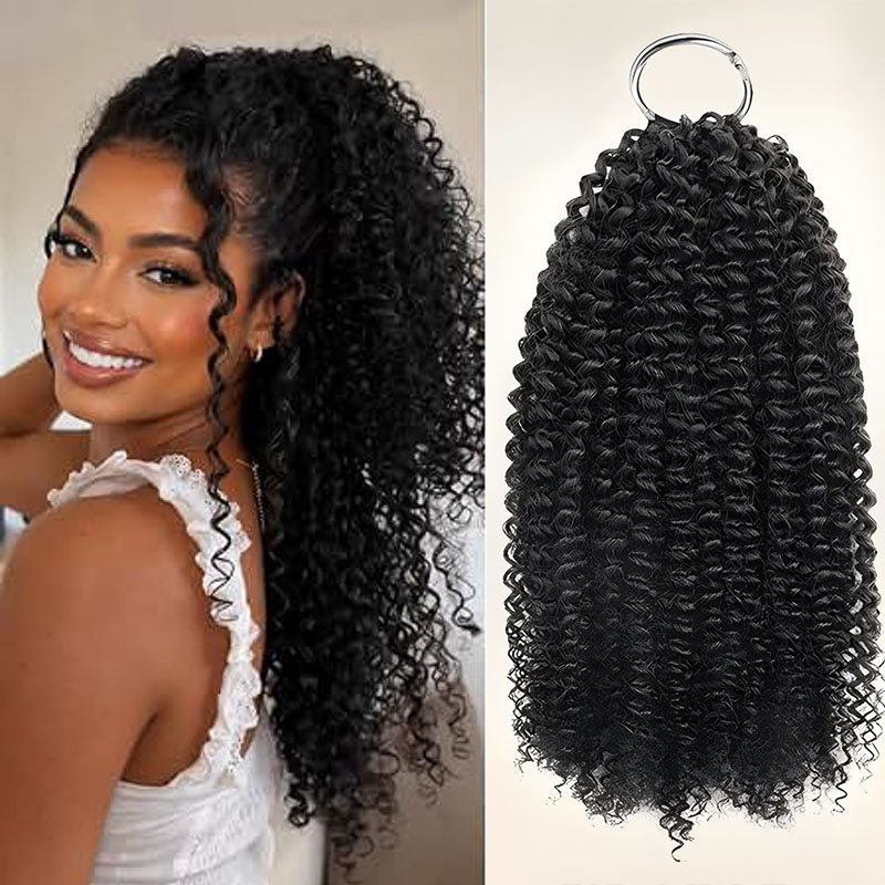 ジェリー・カーリー、人毛を使用したクロシェ編みのヘアエクステ - Hair Bundles のレビューと価格