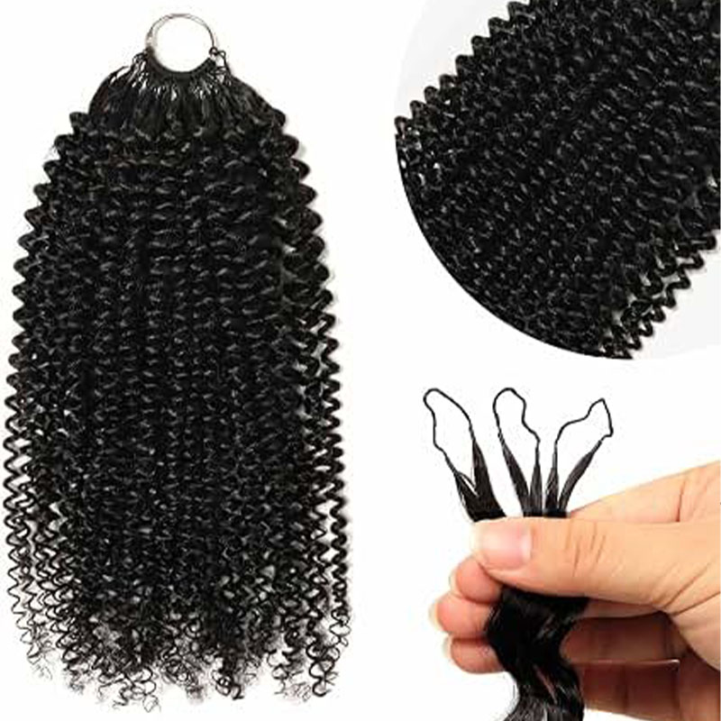 ジェリー・カーリー、人毛を使用したクロシェ編みのヘアエクステ - Hair Bundles のレビューと価格