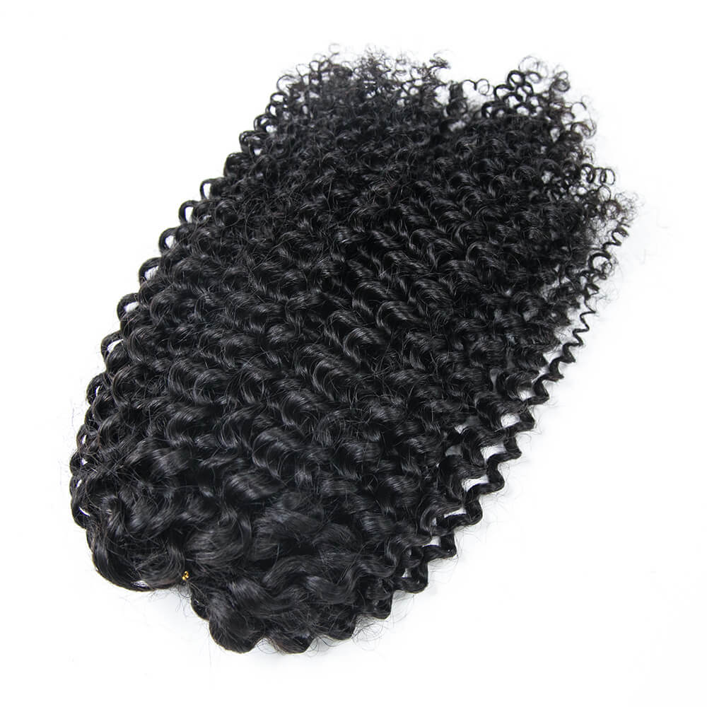ジェリー・カーリー、人毛を使用したクロシェ編みのヘアエクステ - Hair Bundles のレビューと価格