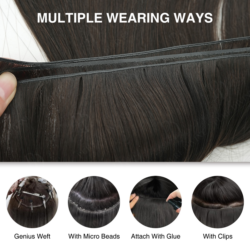 発送準備完了 Genius Weft ストレートナチュラル人 - Invisible Tape In Extensions Real Hair のレビューと価格