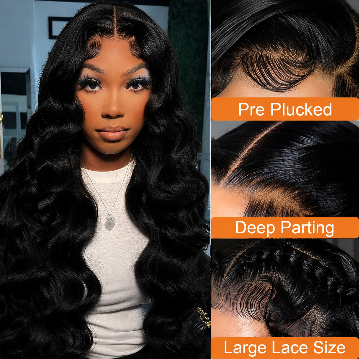 34 インチ 13x4 HD 透明レースフロント人毛ウィッグ - Hd Lace Frontal Wig Human Hair Pre Plucked のレビューと価格