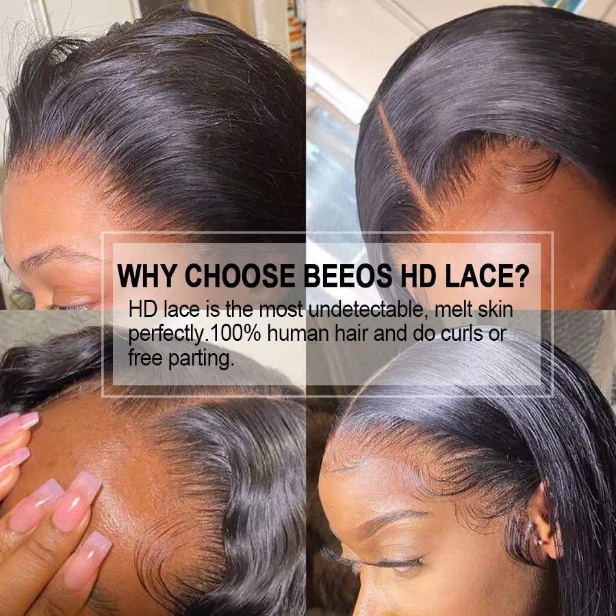 34 インチ 13x4 HD 透明レースフロント人毛ウィッグ - Hd Lace Frontal Wig Human Hair Pre Plucked のレビューと価格