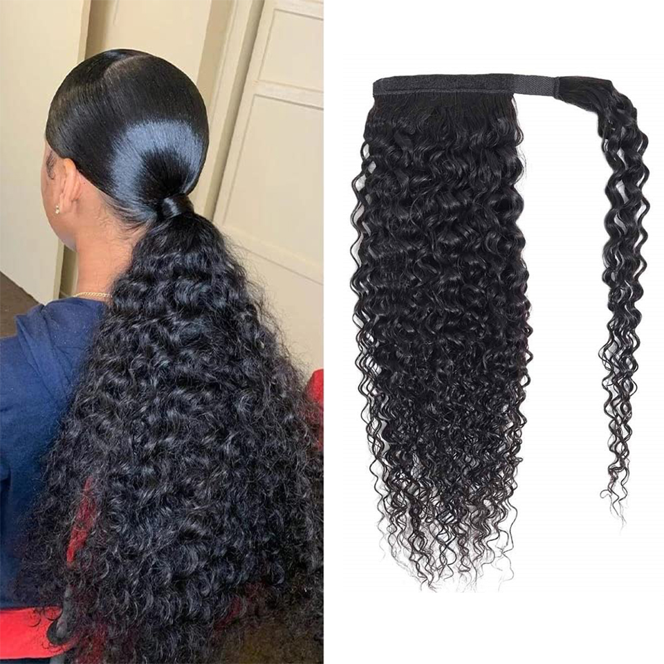 縮れ毛の人毛ポニーテールラップアラウンドエクステ　縮れ毛ポニ - Seamless Clip In Hair Extensions Human Hair のレビューと価格