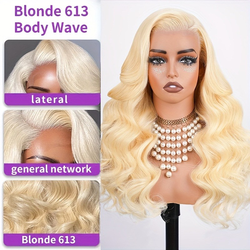 613 レースフロントウィッグ、人毛使用、13インチ×4イン - 613 Blonde Body Wave Lace Front Wig のレビューと価格