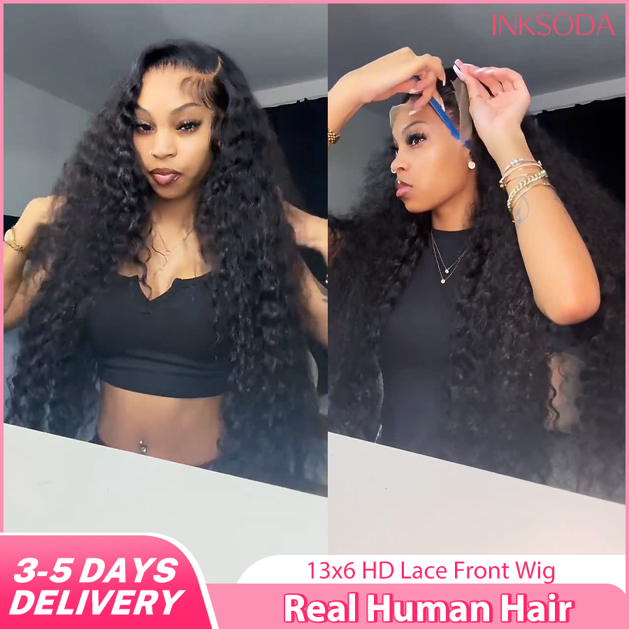 ディープウェーブ人毛ウィッグ 13x6 HDレースフロントウ - Lace Front Wigs のレビューと価格