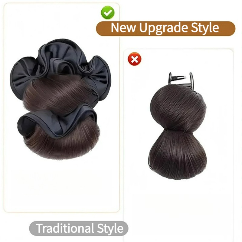 新しい合成サテンヘアタイ、クリップ付きシニヨンバン、ポニーテ - Claw Clip Messy Bun Hair Piece のレビューと価格