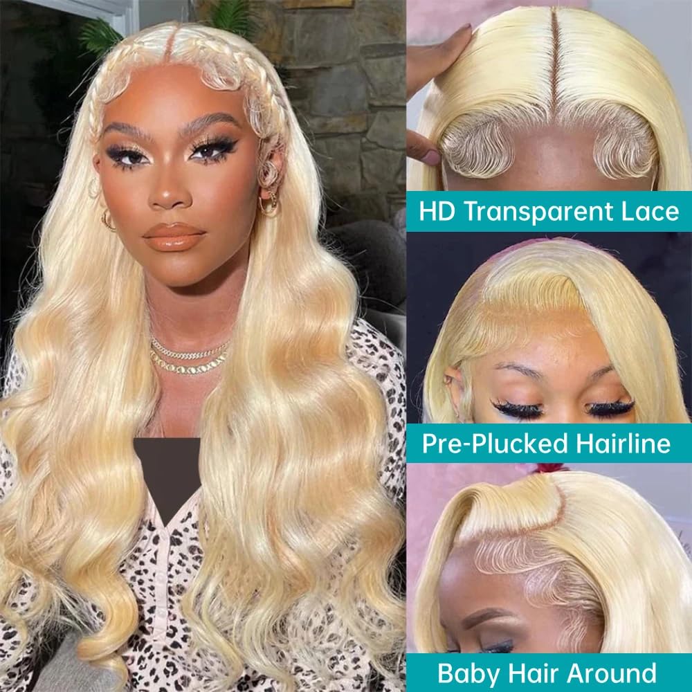200%の密度で、ストレートで滑らかな質感の613（ハニーブ - 613 Blonde Body Wave Lace Front Wig のレビューと価格