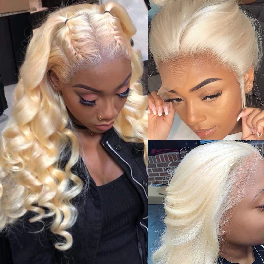200%の密度で、ストレートで滑らかな質感の613（ハニーブ - 613 Blonde Body Wave Lace Front Wig のレビューと価格