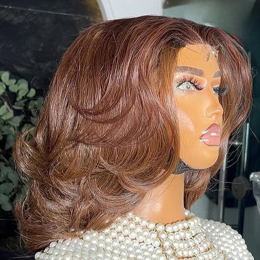 ボブ・ブラウン 13x4 HD合成レースフロントウィッグ ボ - Pre Parted 13X4 Lace Front Bob Wig のレビューと価格
