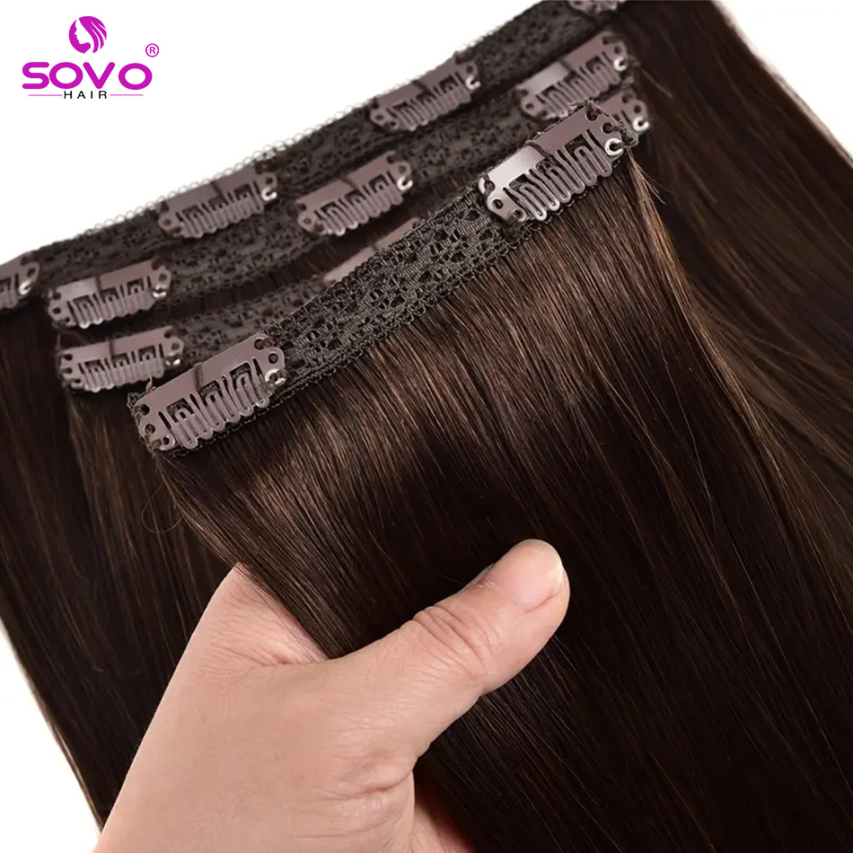 クリップインヘアエクステンション 100% 本物の人間のレミ - Seamless Clip In Hair Extensions Human Hair のレビューと価格