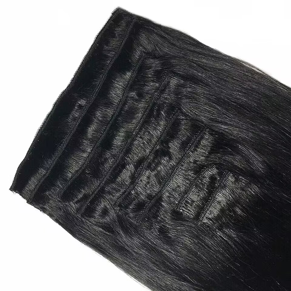 クリップ式のつけ毛、ストレート、本物の人毛を使用、ブラジル産 - Invisible Tape In Extensions Real Hair のレビューと価格