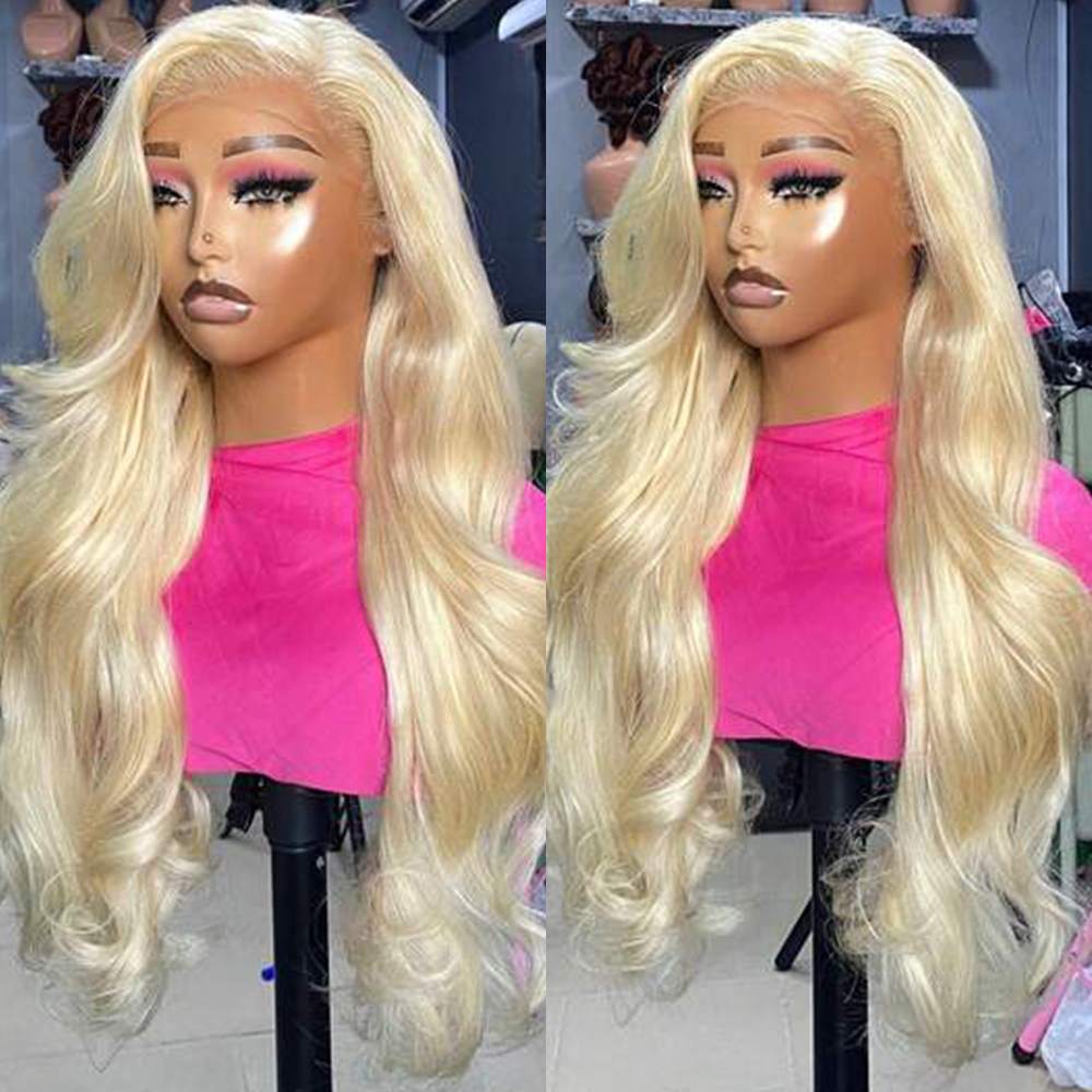 目立たないドローストリング付き、360度HDレースウィッグ、 - 613 Blonde Body Wave Lace Front Wig のレビューと価格